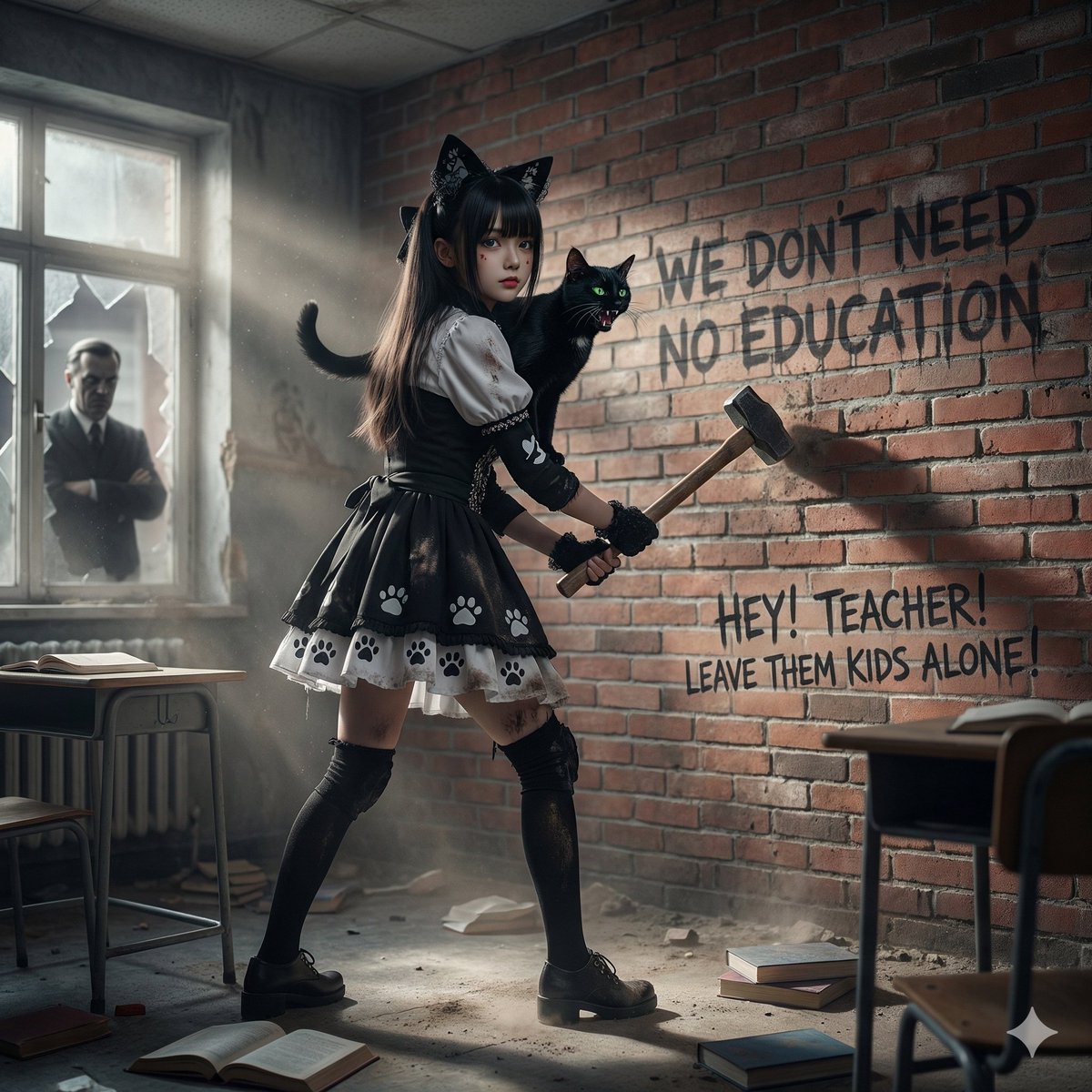 Image Generation from Western Song: Another Brick In The Wall — example 3