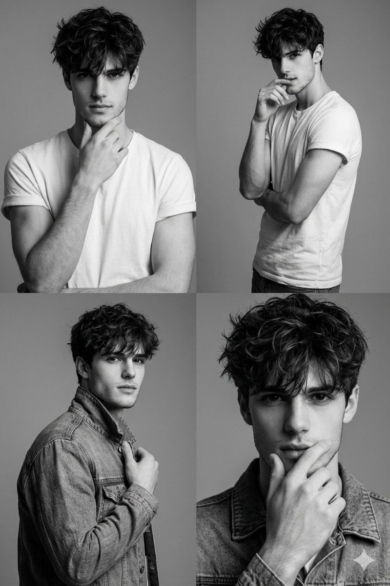 Black-and-White Fashion Collage with Face Preservation — example 1