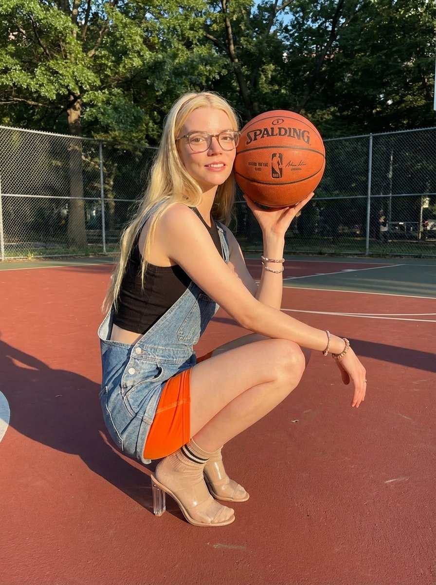 Soft Girl Sporty Basketball Court Editorial — example 1