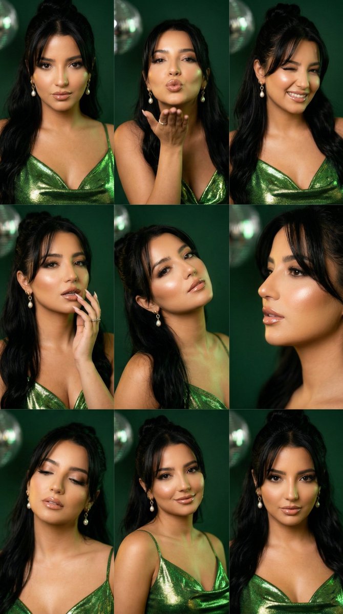 Green Disco Feminine Editorial 9-Panel Grid — example 1