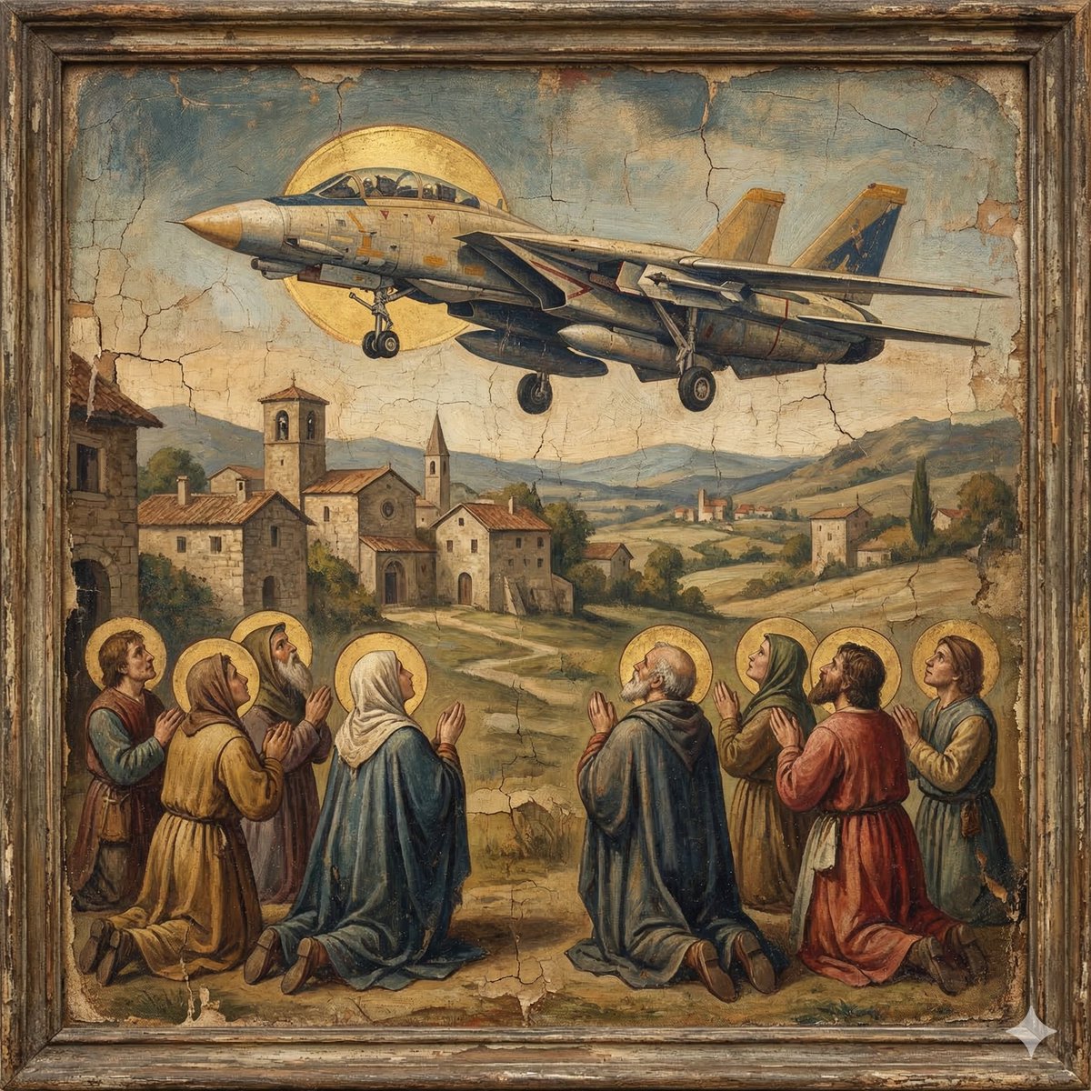 F-14D in the Style of a Western Religious Painting — example 1