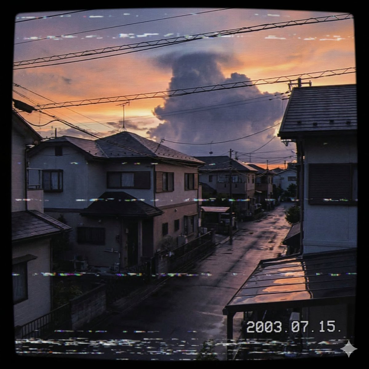 Japanese Suburb in 2000s Old Footage Style — example 2