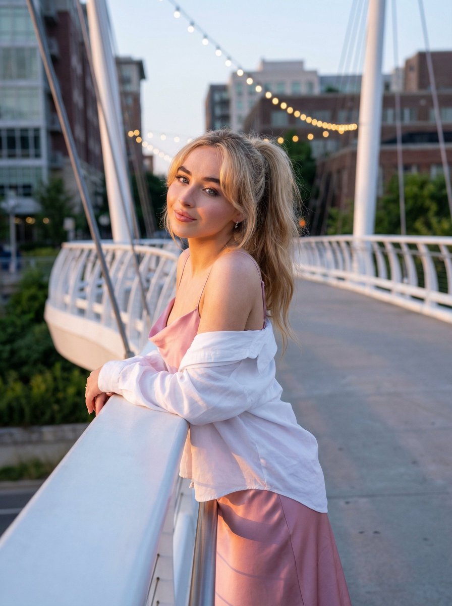 Trendy Aesthetic Lifestyle Photo on a Bridge — example 1