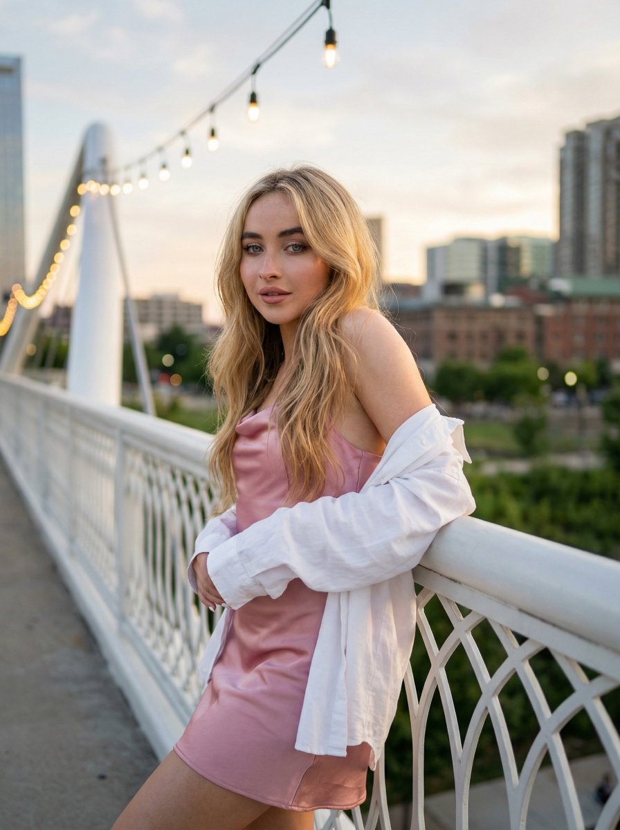 Trendy Aesthetic Lifestyle Photo on a Bridge — example 2