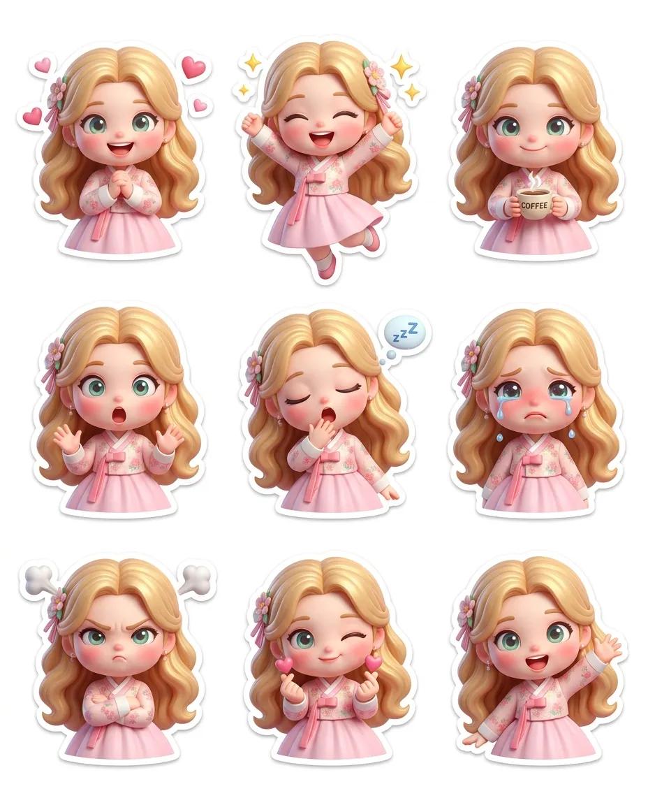 Pixar-Style Chibi Sticker Sheet — example 2