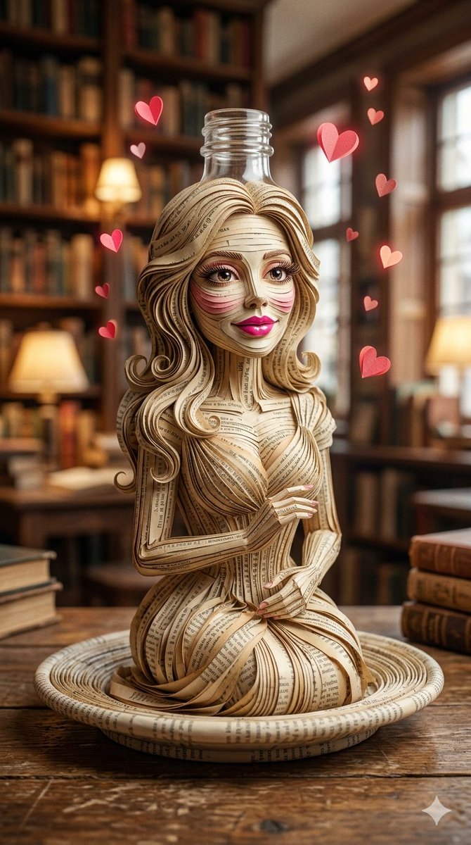Surreal Humanoid Figure from Book Pages — example 1