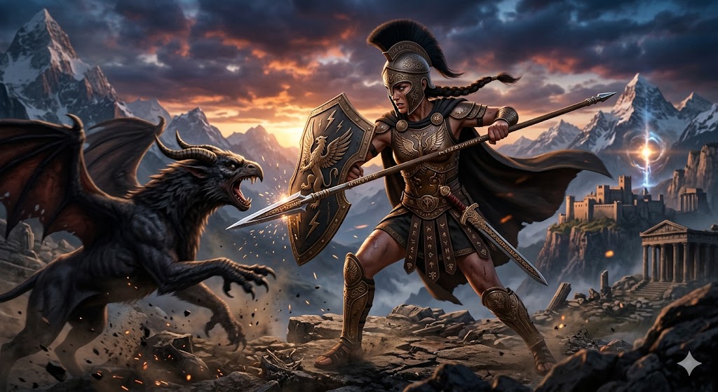 Nano Banana Pro Image Generation of a Mythological Warrior — example 1