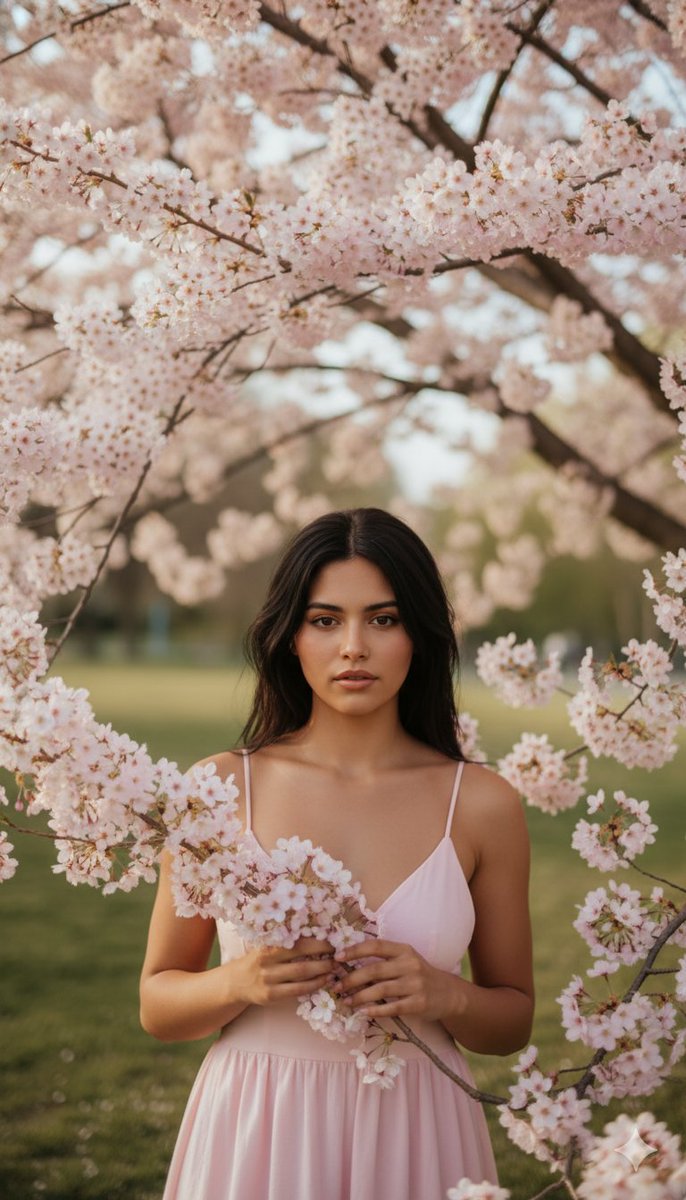 Springtime Cherry Blossom Portrait Recreation Prompt — example 1