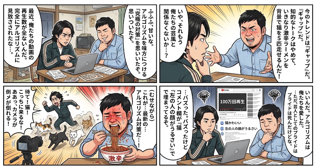 Nano Banana Pro 4-Panel Manga Prompt: The Formula for Buzz — example 1