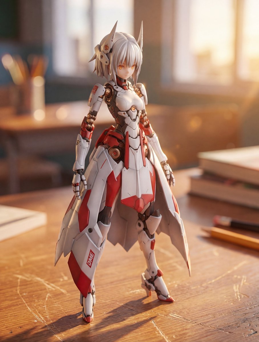 KNIGHT MECHA GIRL Figure Generation Prompt — example 4