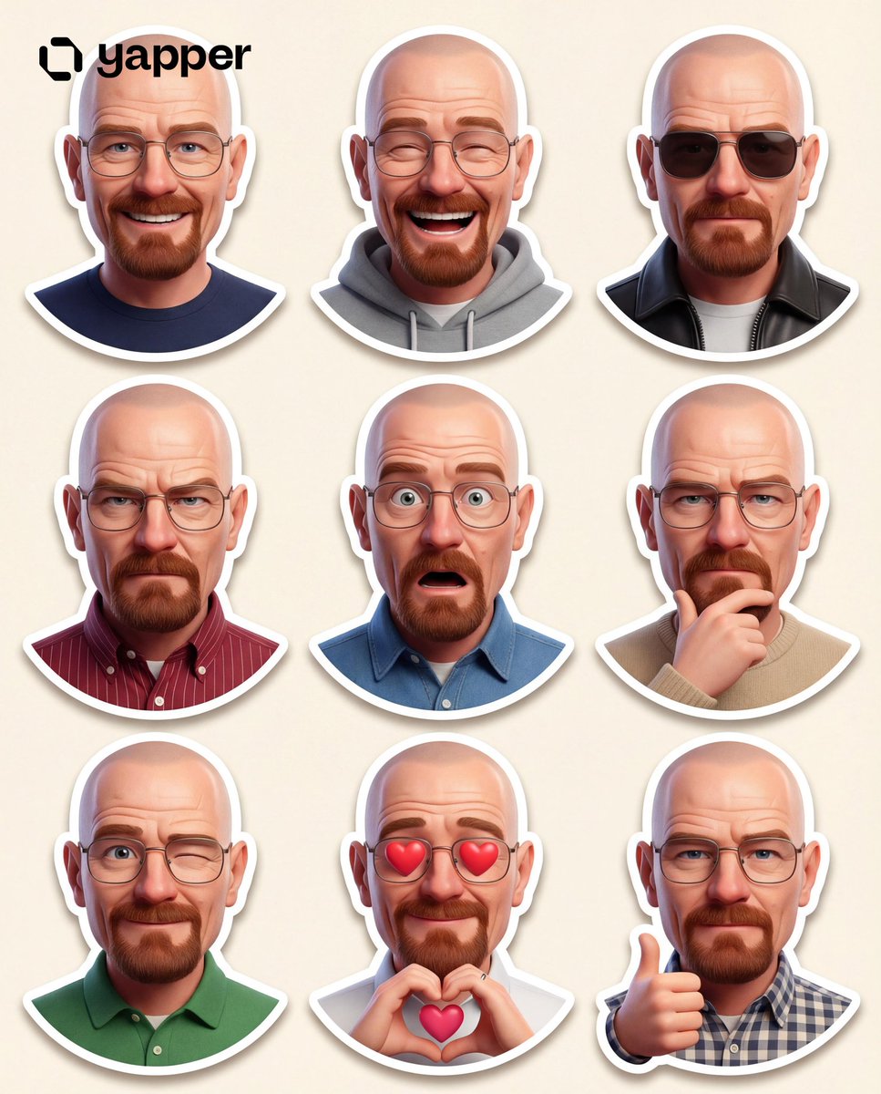 Pixar-Style 3D Character Sticker Set (9 Variations) — example 1