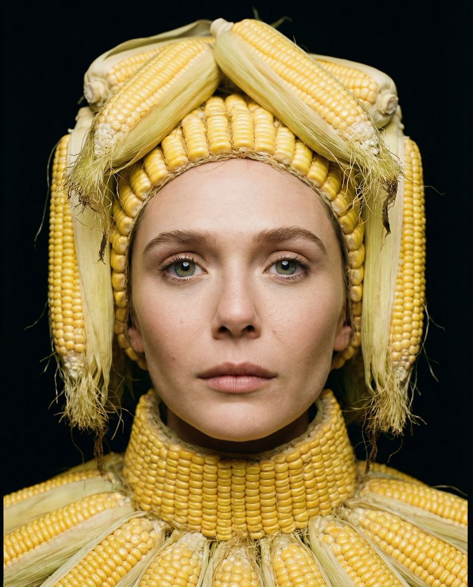 Elizabeth Olsen: Agrarian Haute Couture Macro Portrait — example 2
