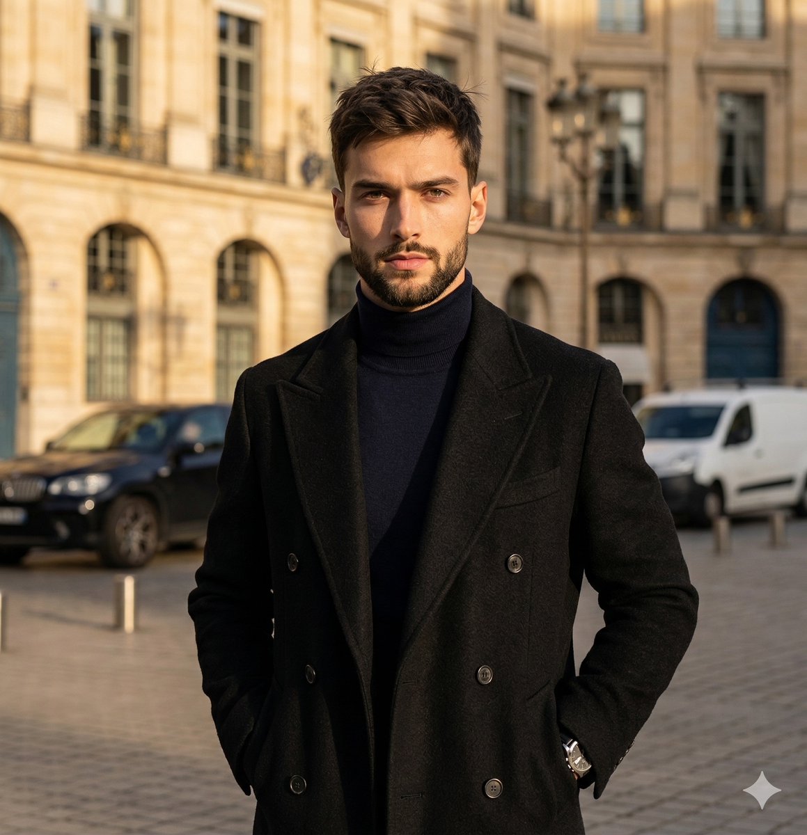 High-Contrast Street Fashion Editorial Portrait — example 1