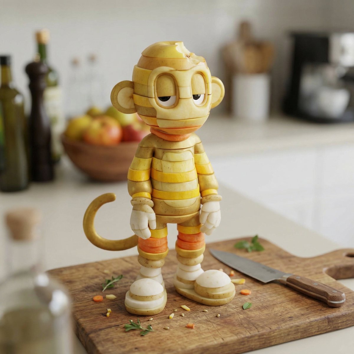 Character Rebuilt from Sliced Fruits and Vegetables — example 1