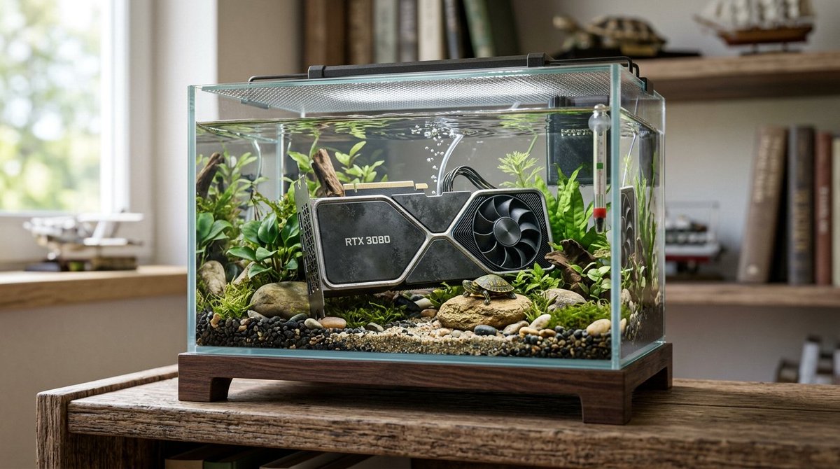 Hyper-Realistic Miniature Turtle Tank Diorama — example 1