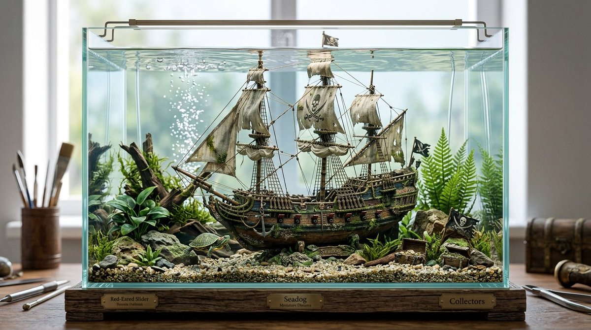 Hyper-Realistic Miniature Turtle Tank Diorama — example 3