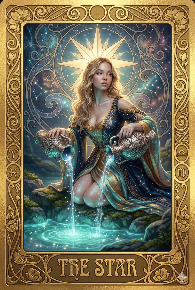 Sydney Sweeney as 'The Star' Tarot Card — example 1