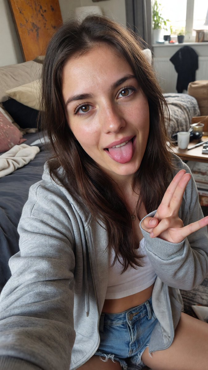 Playful Tongue Out Lifestyle Portrait — example 1