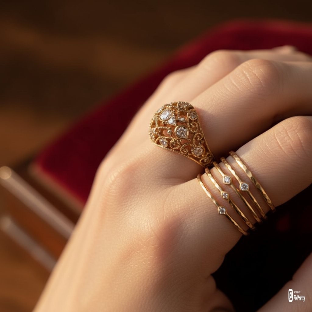 Macro Product Photography of Jewelry Worn by a Model — example 1