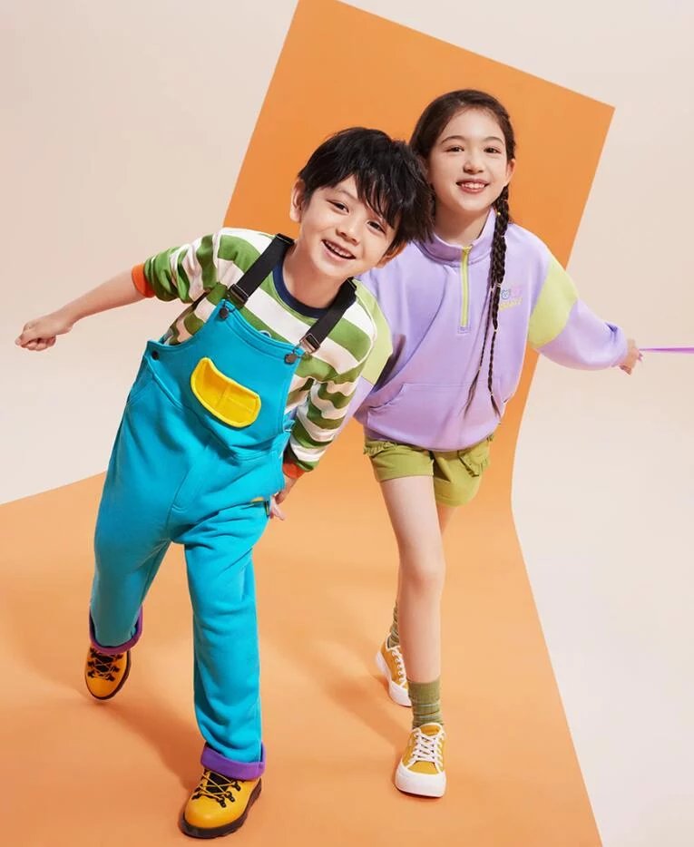 Kids' Fashion Editorial Photography with Geometric Background — example 2