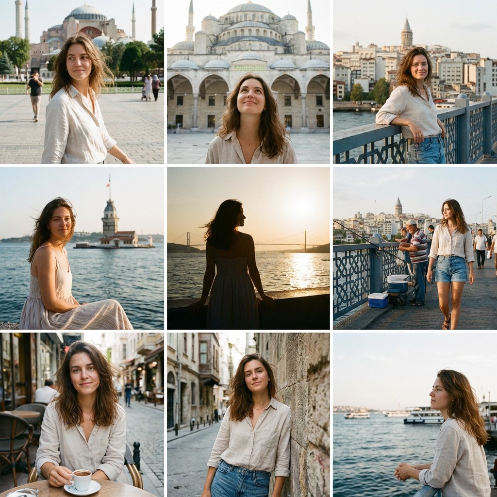 Instagram Travel Grid of an Attractive Woman in Istanbul — example 1