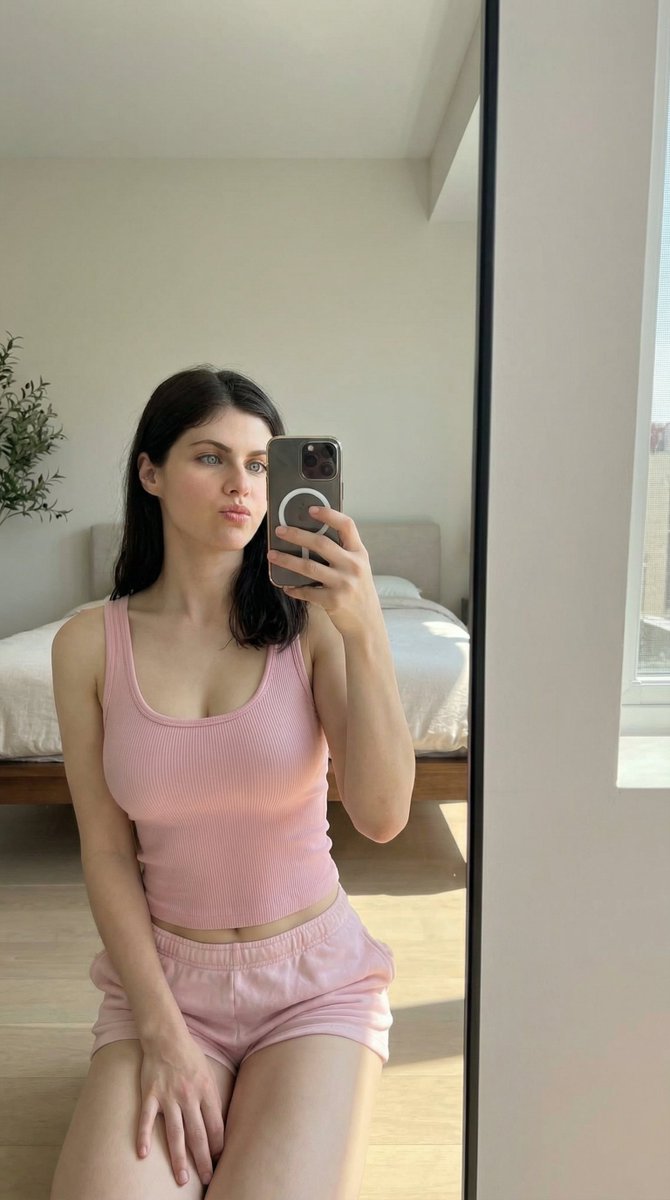 Alexandra Daddario Mirror Selfie Prompt — example 2