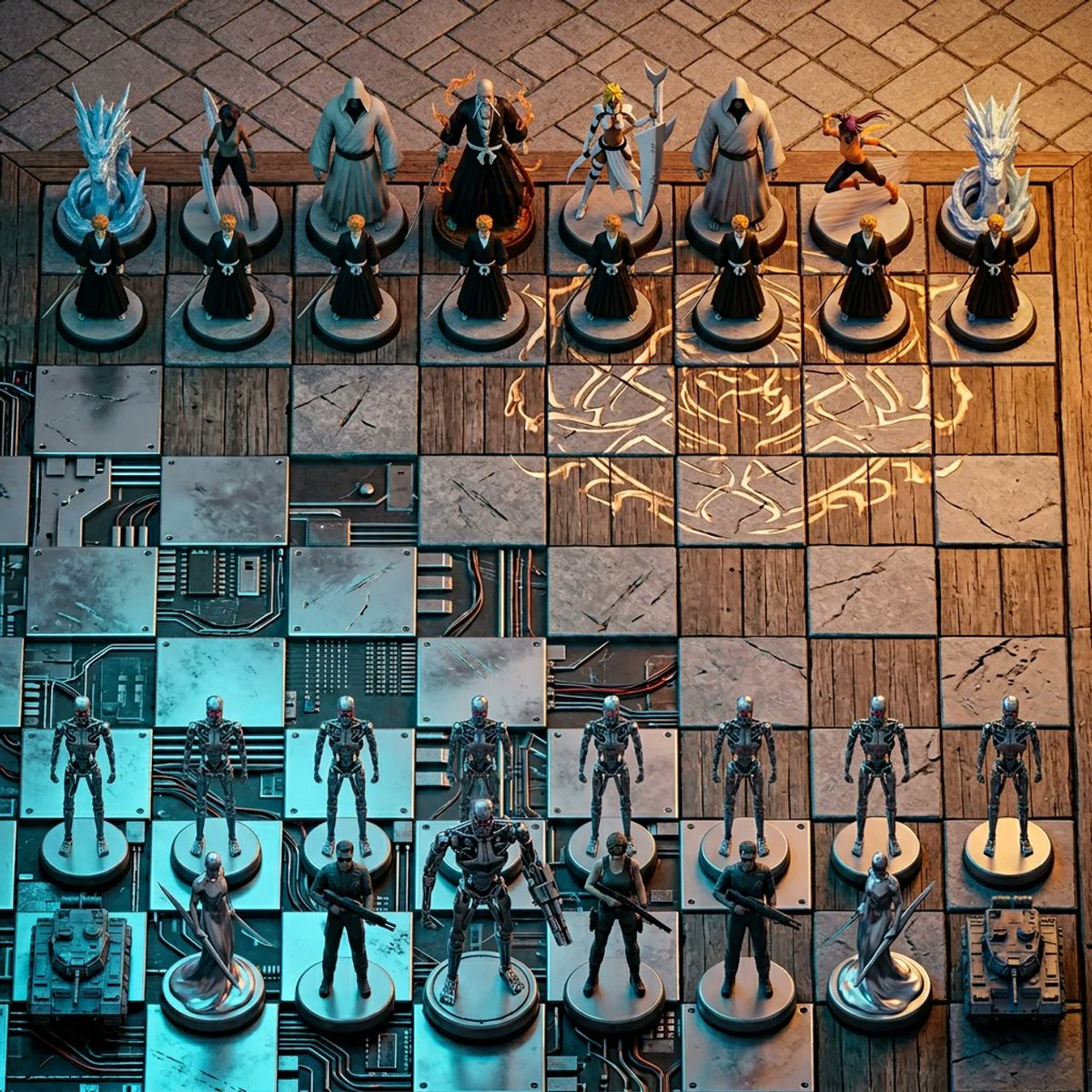 Hyper-Realistic 3D Chess Set for Rivalry Themes — example 1