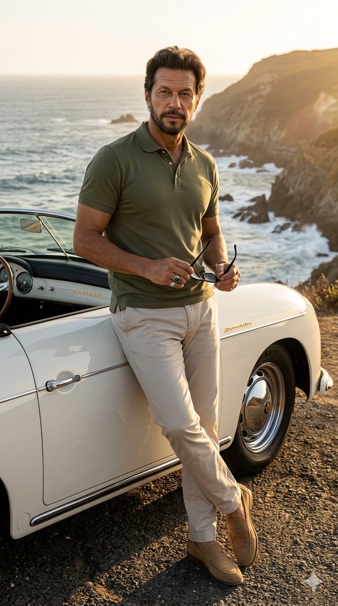 Coastal Road Portrait with Vintage Porsche — example 3