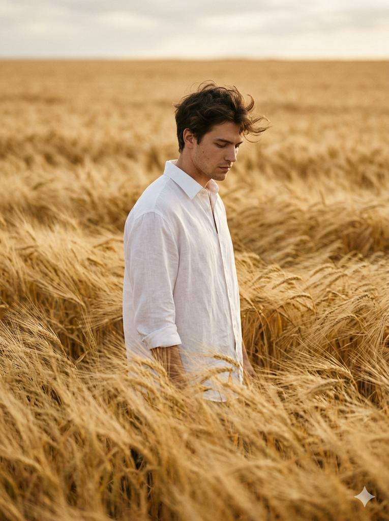 Vogue-Level Editorial Portrait in a Wheat Field — example 1