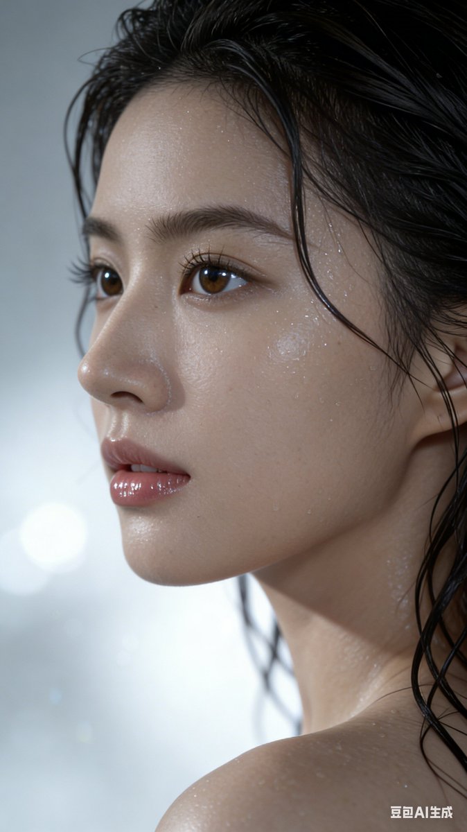 Hyper-Realistic Wet Look Portrait — example 1