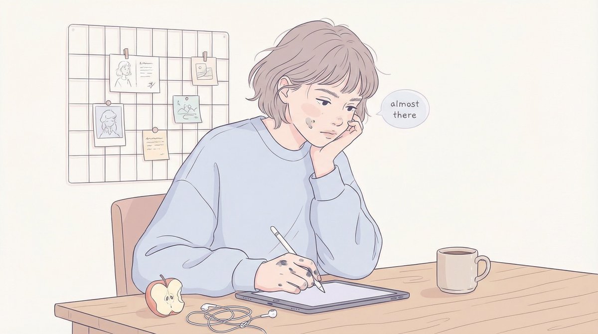 Cozy Minimal Line Art Character Study — example 3