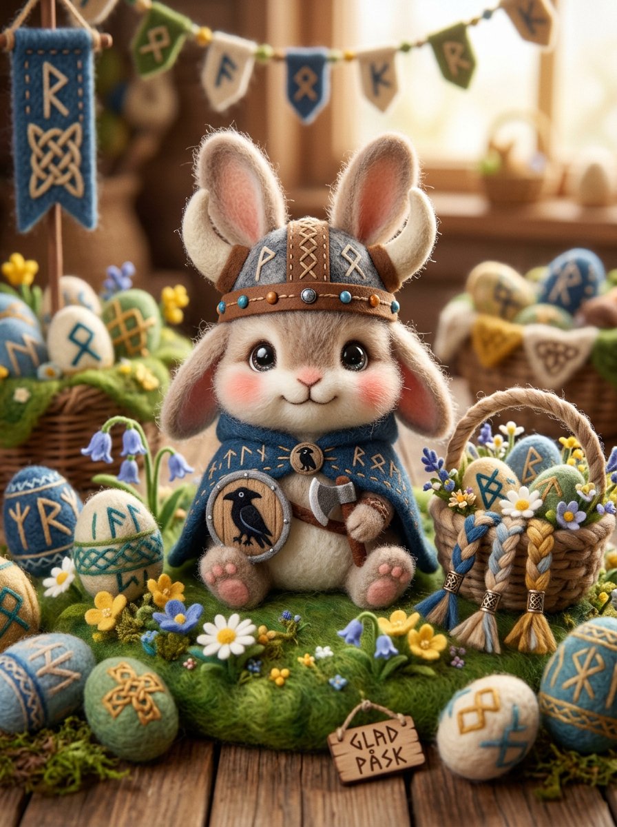 Kawaii Felt Easter Bunny with Customizable Outfit — example 4