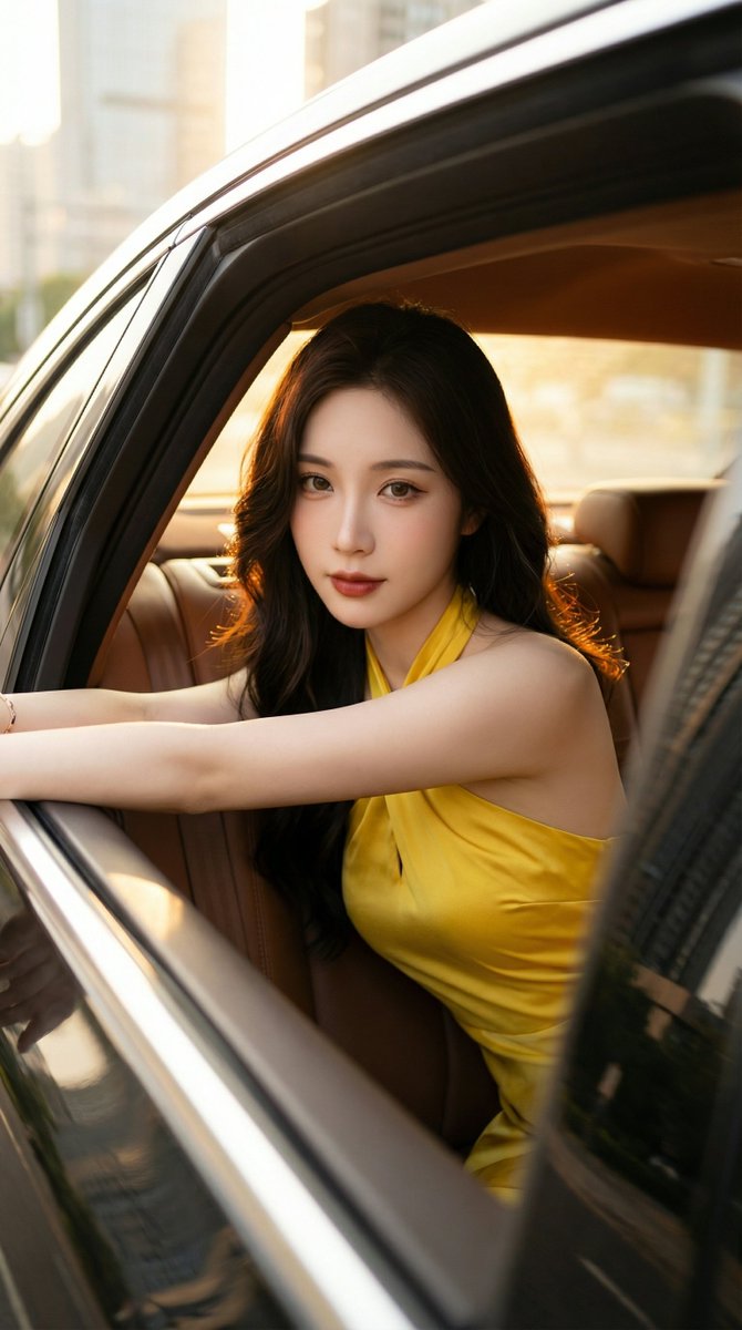 High-Quality Photo of Elegant Chinese Woman in Luxury Car — example 2