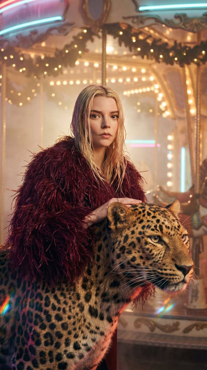 Cinematic Portrait Prompt with Leopard Interaction for Nano Banana Pro — example 2