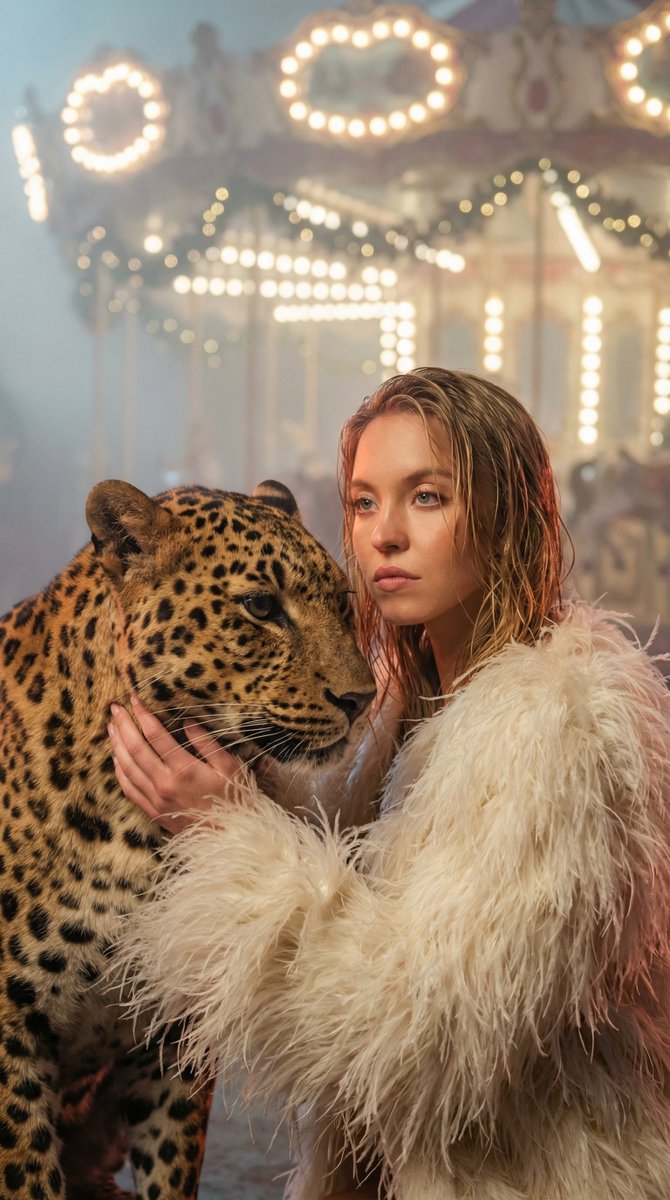 Cinematic Portrait Prompt with Leopard Interaction for Nano Banana Pro — example 3