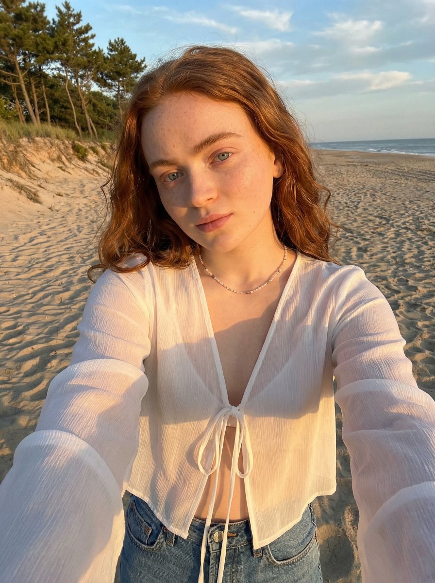 Golden Hour Beach Selfie Prompt — example 1