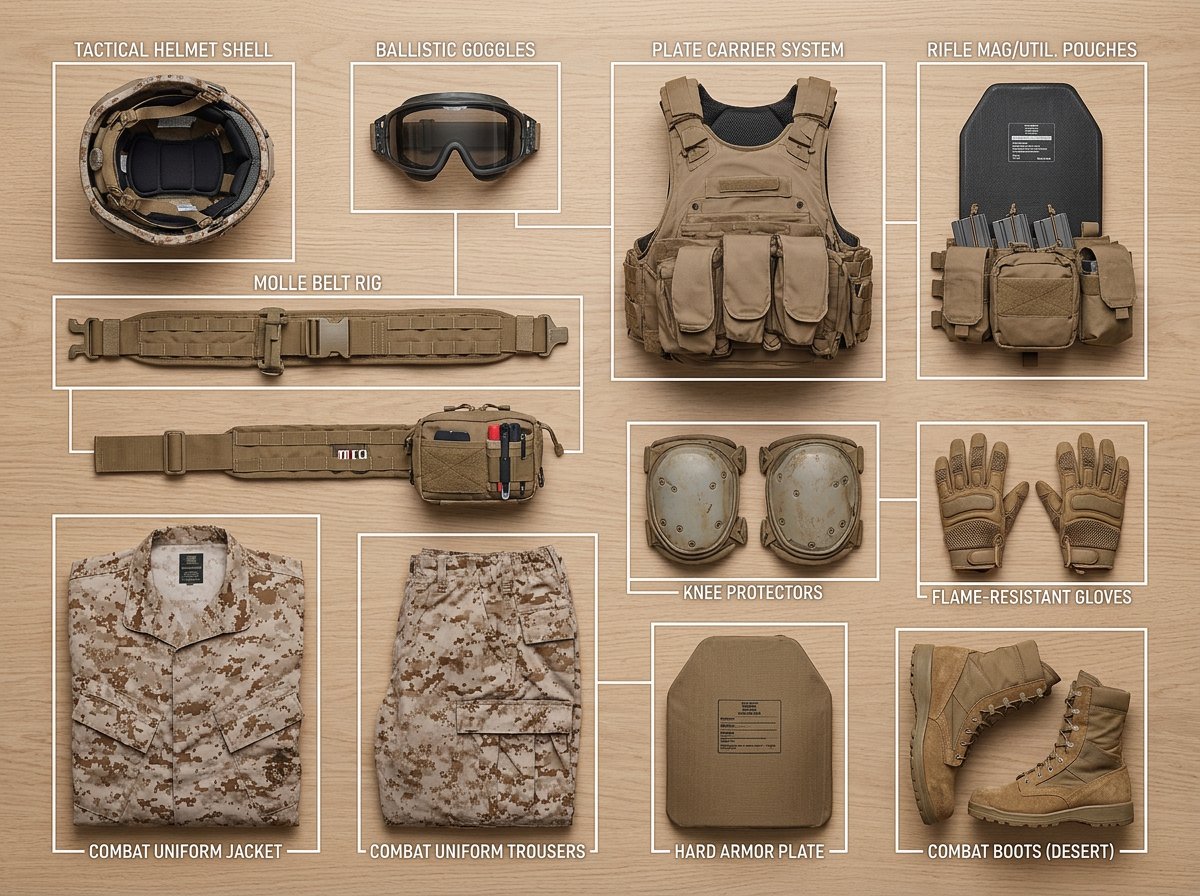 Knolling Style Flat-Lay Prompt with Labeled Disassembled Parts — example 2