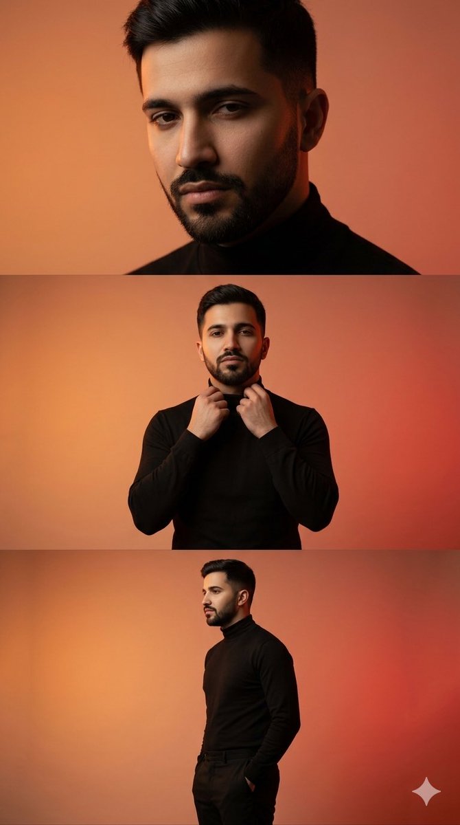 Vertical collage of a stylish young man