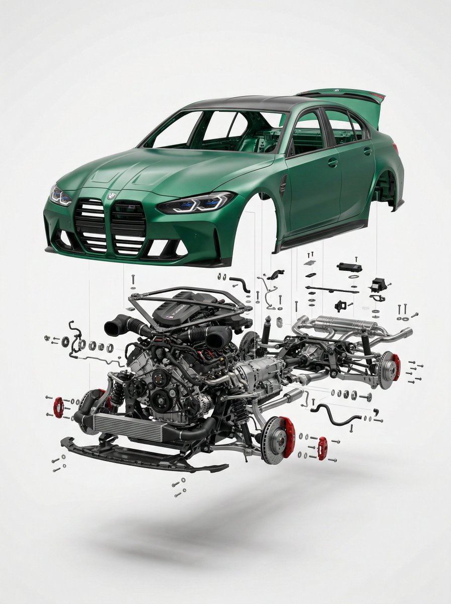Exploded View Car Advertisement — example 1