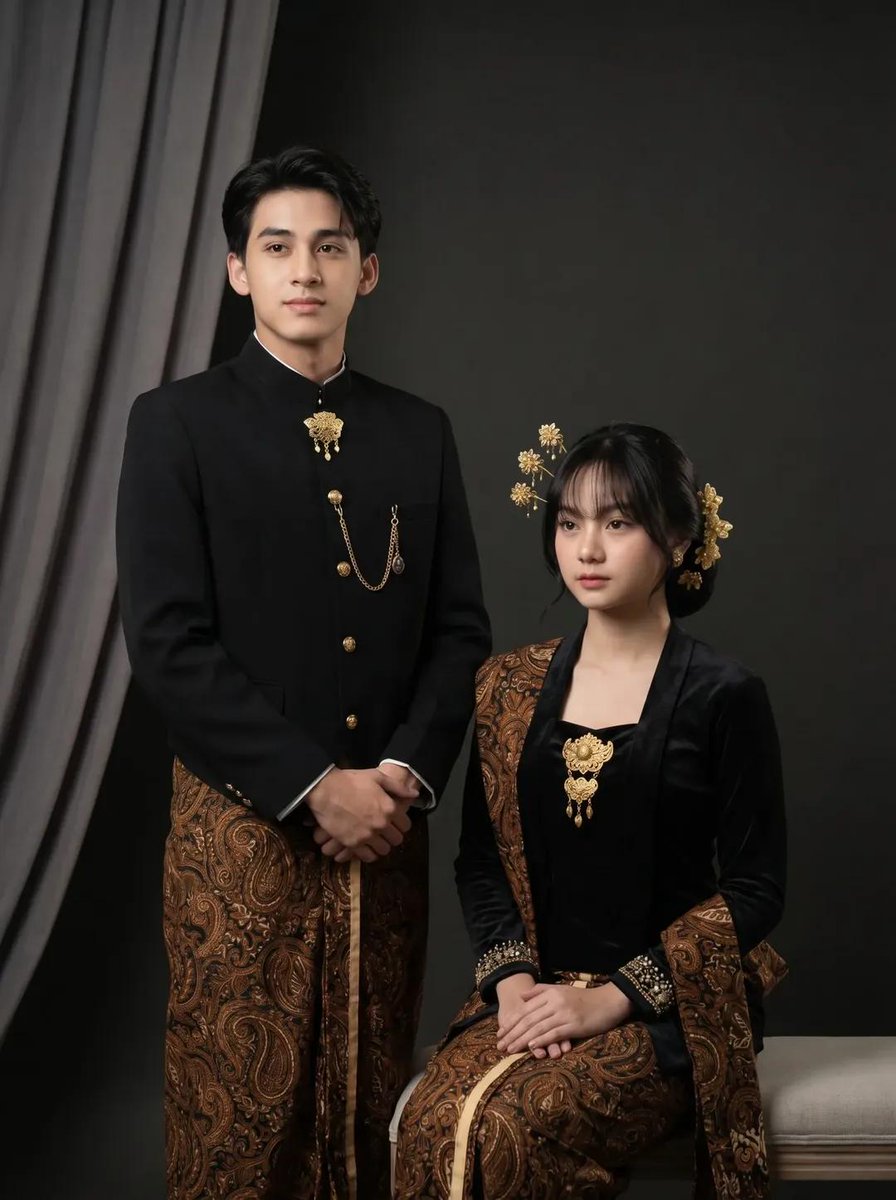 Traditional Javanese Couple Studio Portrait