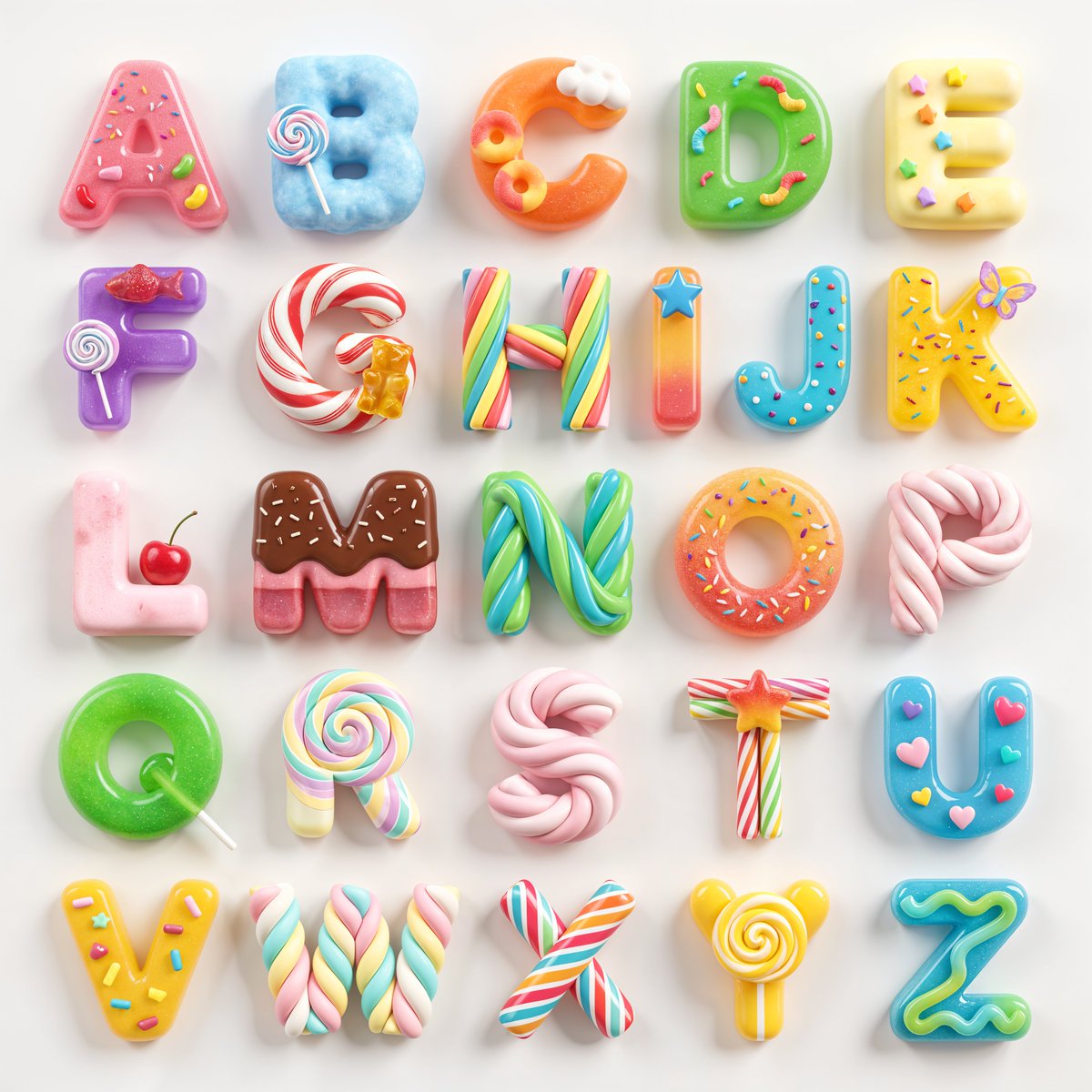 3D Squishy Candy Alphabet — example 1