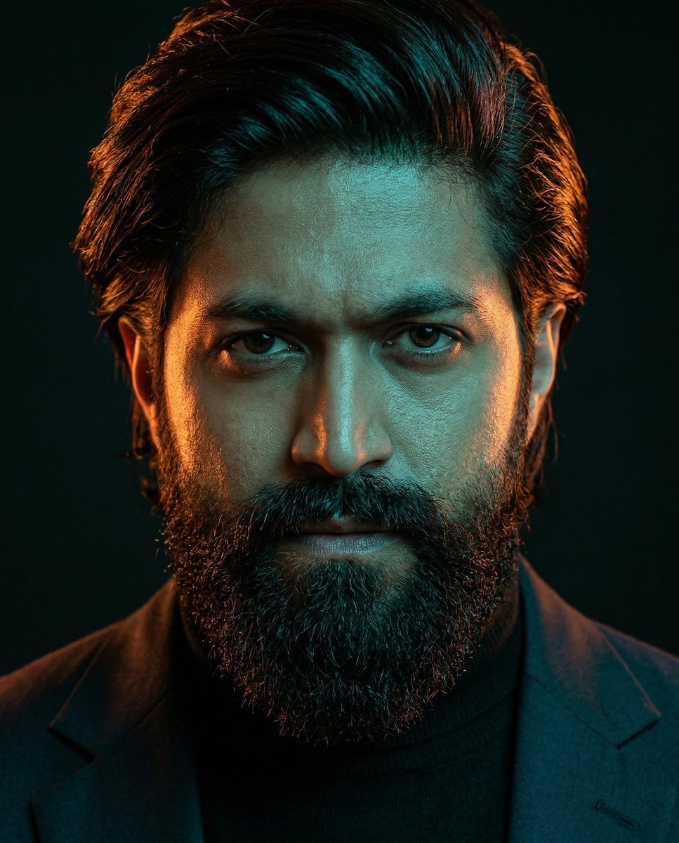 Cinematic Dual-Color Studio Portrait — example 2