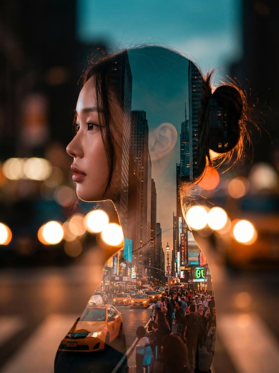 Double Exposure City Portrait — example 1