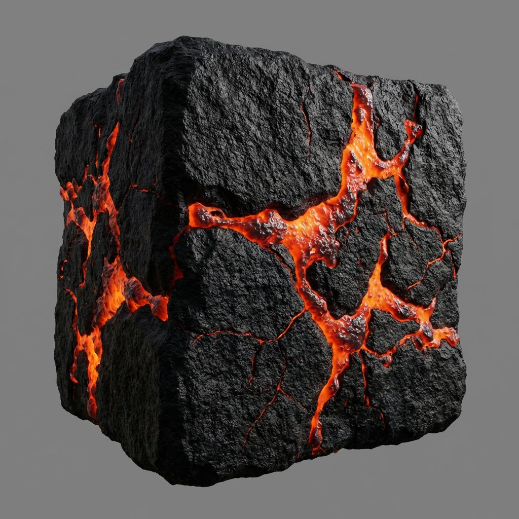 Lava Stone Texture Cube — example 1