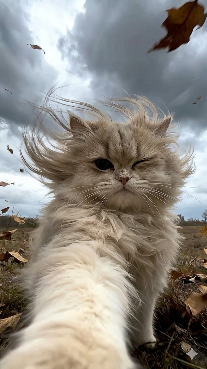 Winking Persian Cat Selfie — example 1
