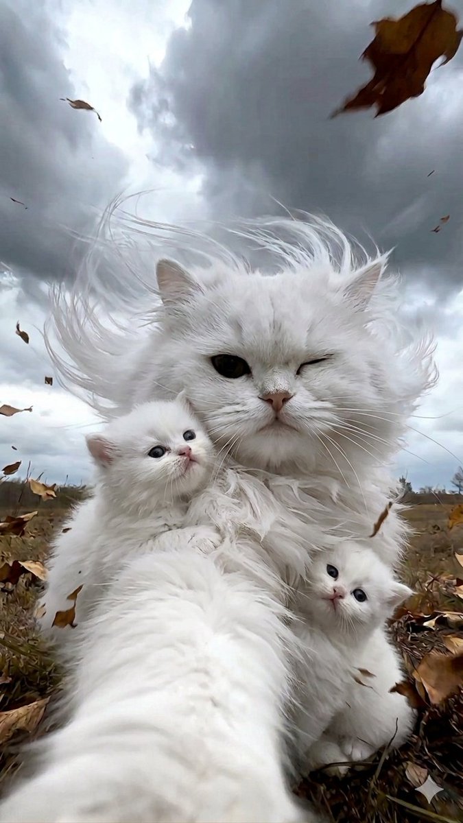 Winking Persian Cat Selfie — example 2