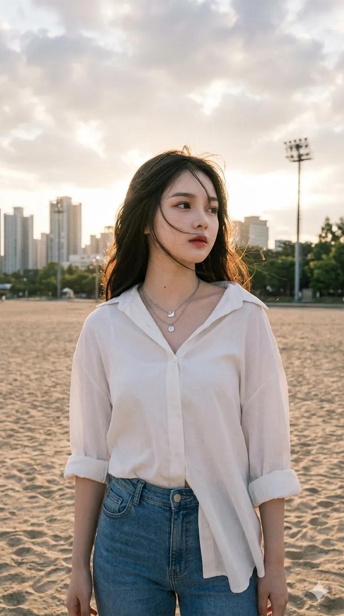 Urban Beach Golden Hour Portrait — example 1
