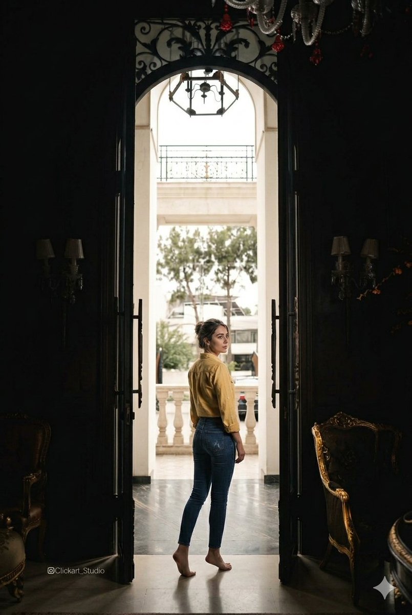 Grand Doorway Chiaroscuro Portrait — example 1