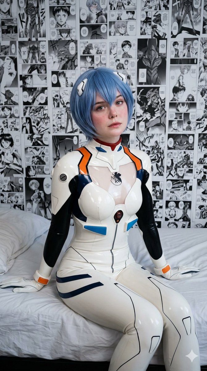 Elle Fanning as Rei Ayanami Cosplay — example 1