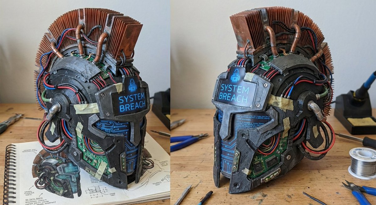 3D printed Corinthian netrunner helmet — example 1